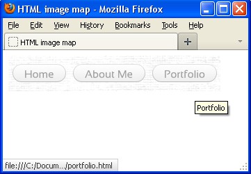 HTML image map menu