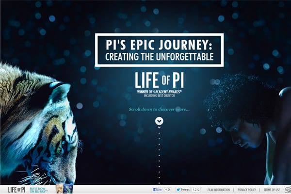 Life of Pi with parallax effect