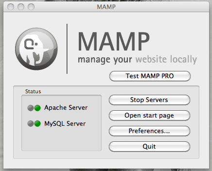 MAMP Servers Started