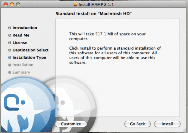 MAMP Installation - Standard Install