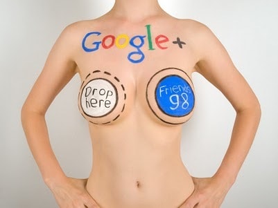 Google+ naked chick