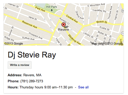 Map of DJ Stevie Ray in Boston