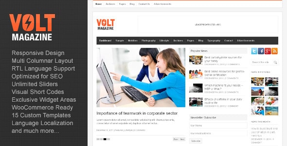 Volt - Magazine / Editorial WordPress Theme
