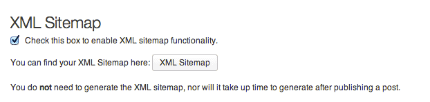 Check this box to enable XML sitemap functionality