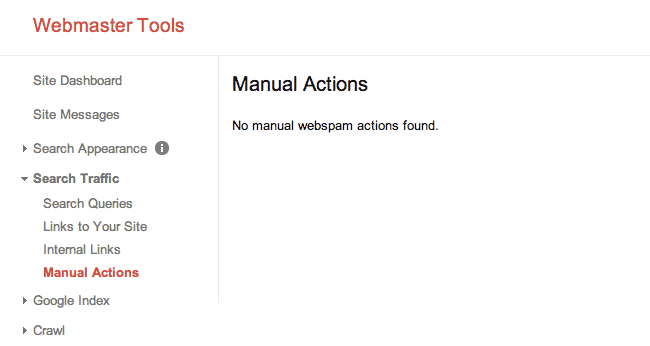 Manual actions in Google Webmaster Tools