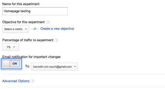 email experiment