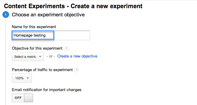 experiment name