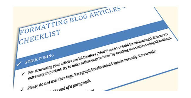 formatting checklist