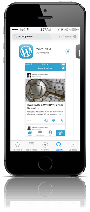 WordPress iPhone app installing