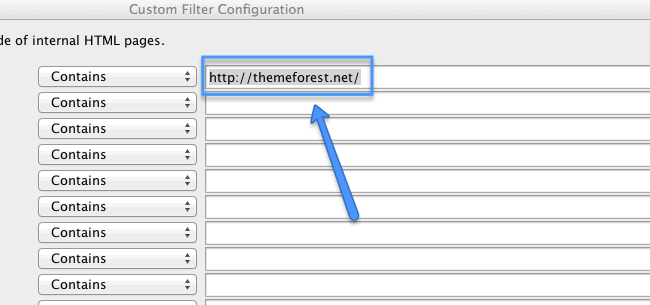 custom filter configuration