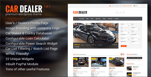 Car Dealer / Auto Dealer Responsive WP Theme