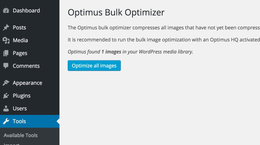 optimize all image button