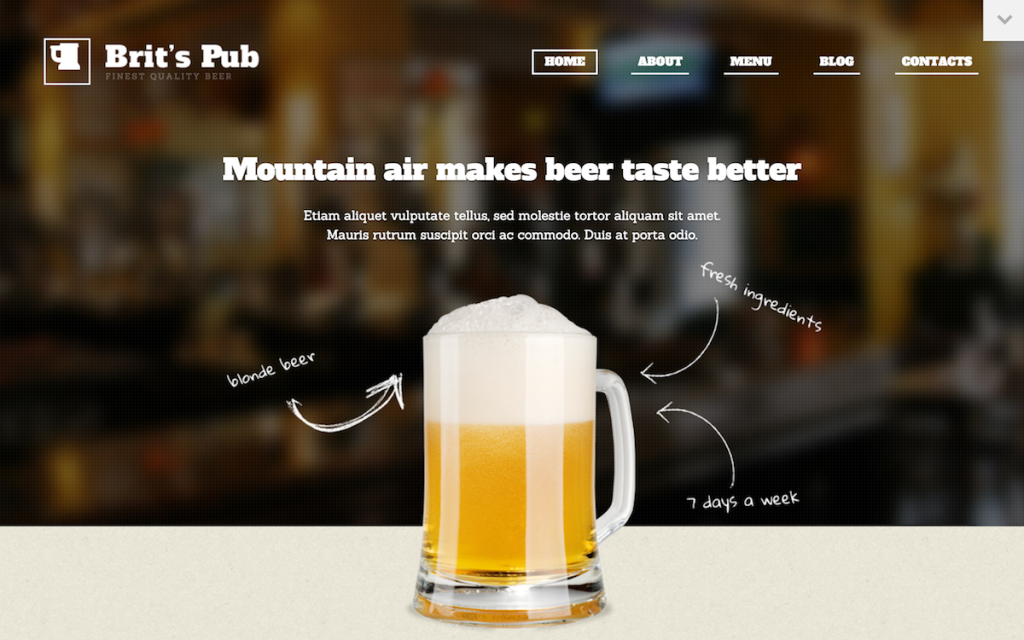 Beer Pub WordPress Theme