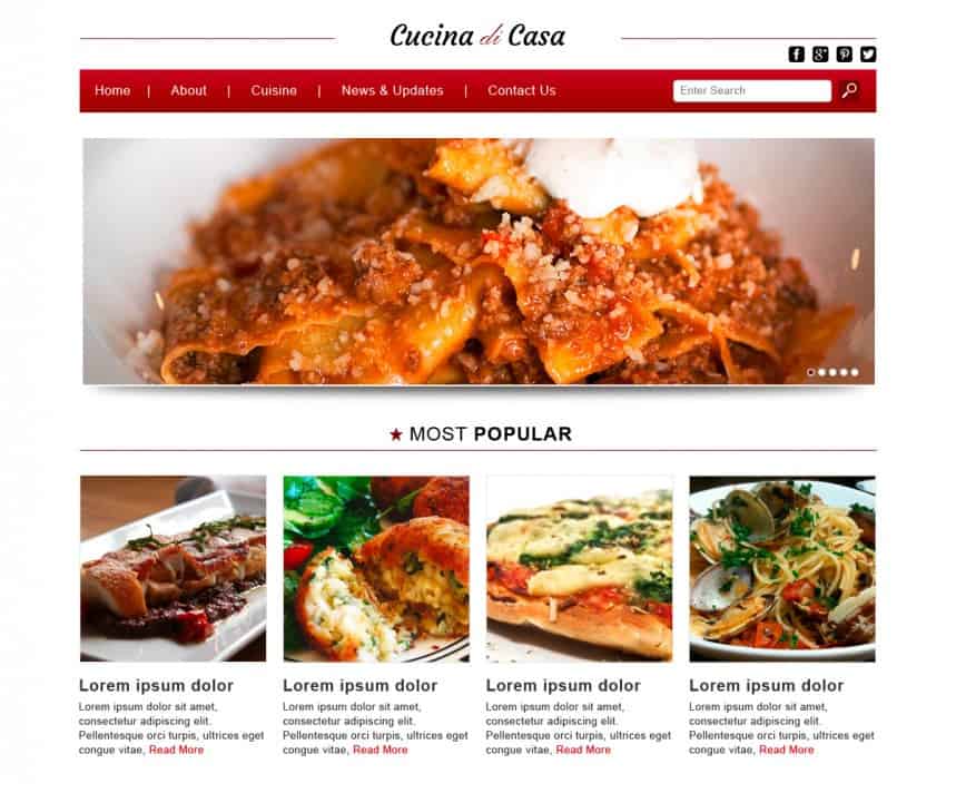 Cucina di Casa Responsive WordPress Template