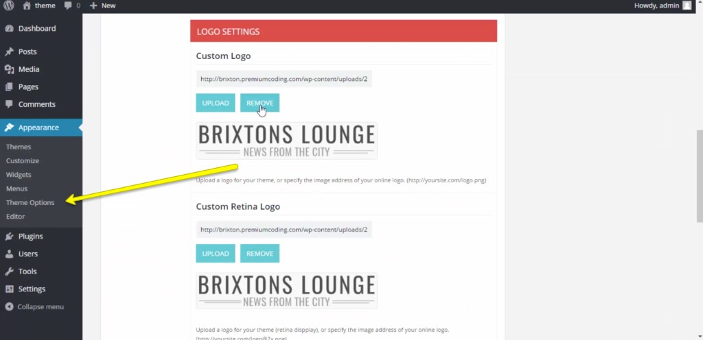 brixton theme options