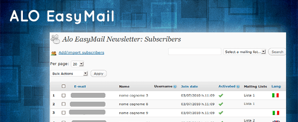 ALO EasyMail - WordPress email marketing plugin