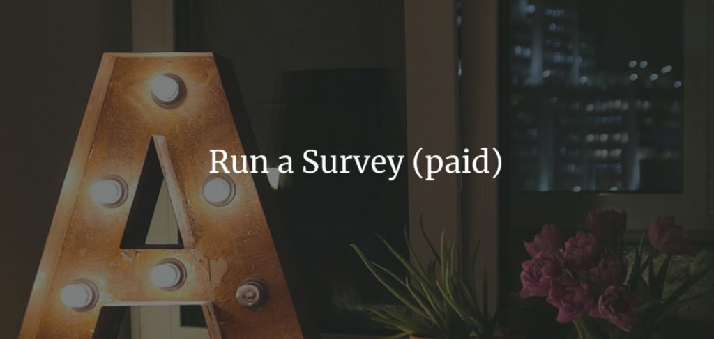 Run a Survey (paid)
