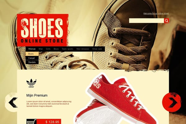 Website Designs for Shoe and Shoelace Stores