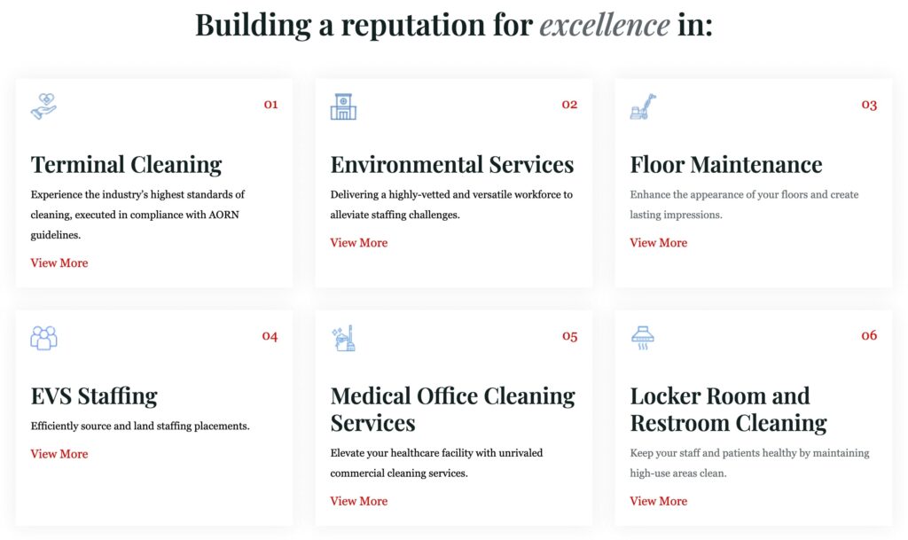 Informative and Organized Services Showcase