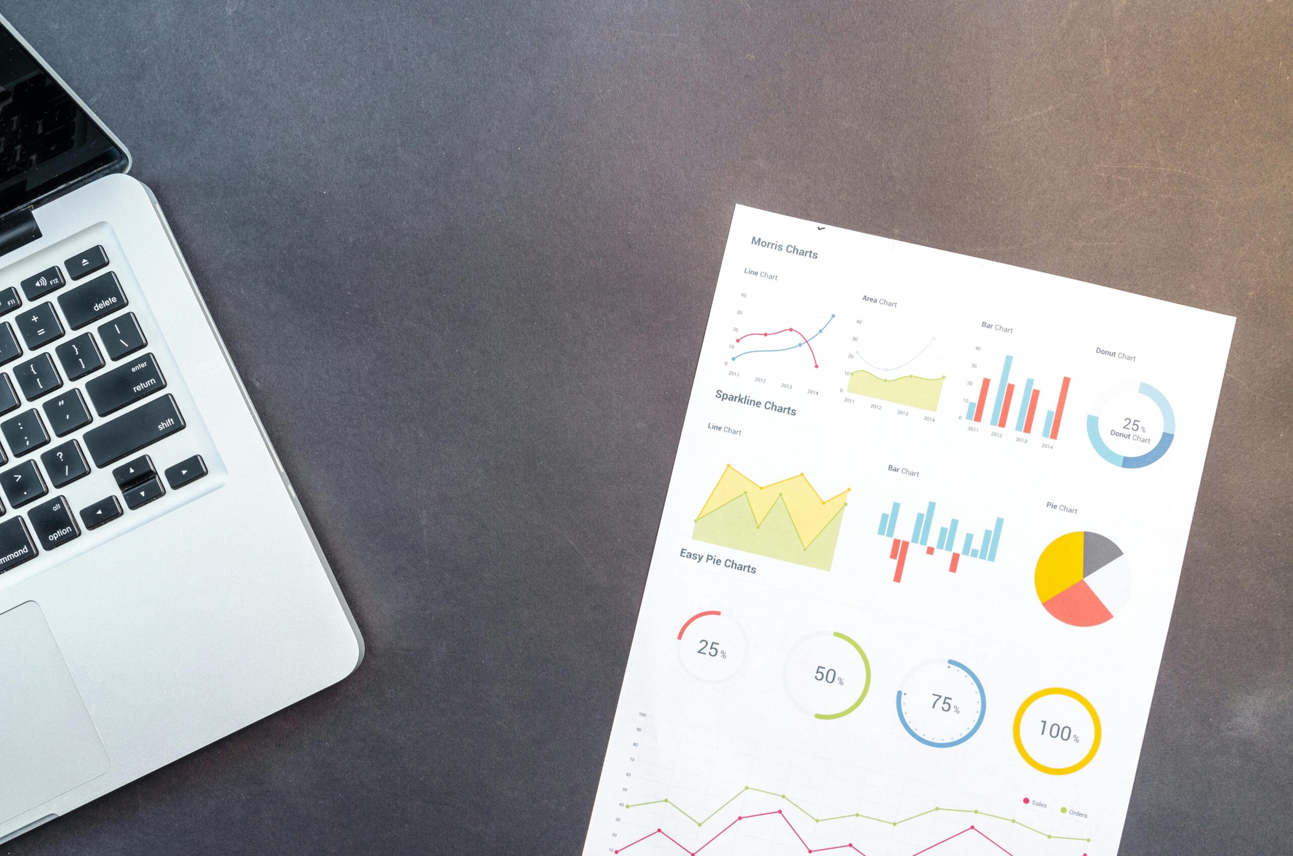 SEO analytics data beside a MacBook