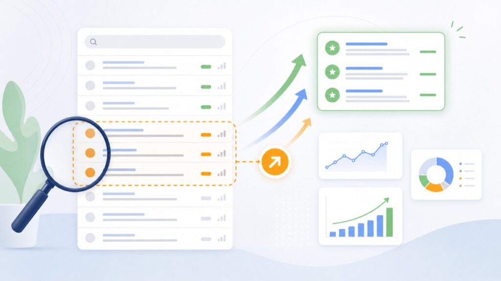 Low-hanging-fruit SEO keywords already ranking outside top results
