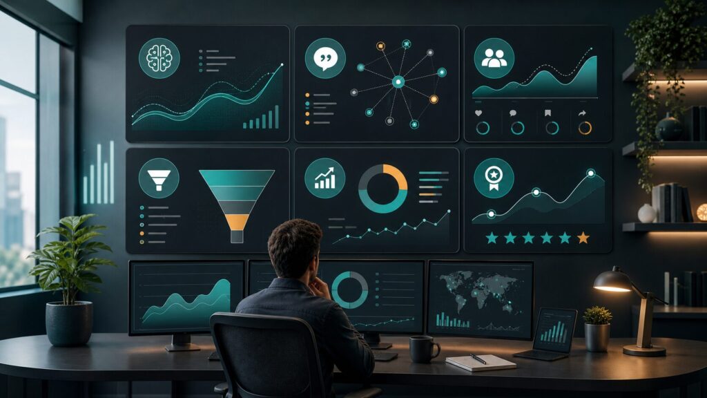 Modern SEO KPIs including AI visibility citations engagement and conversions