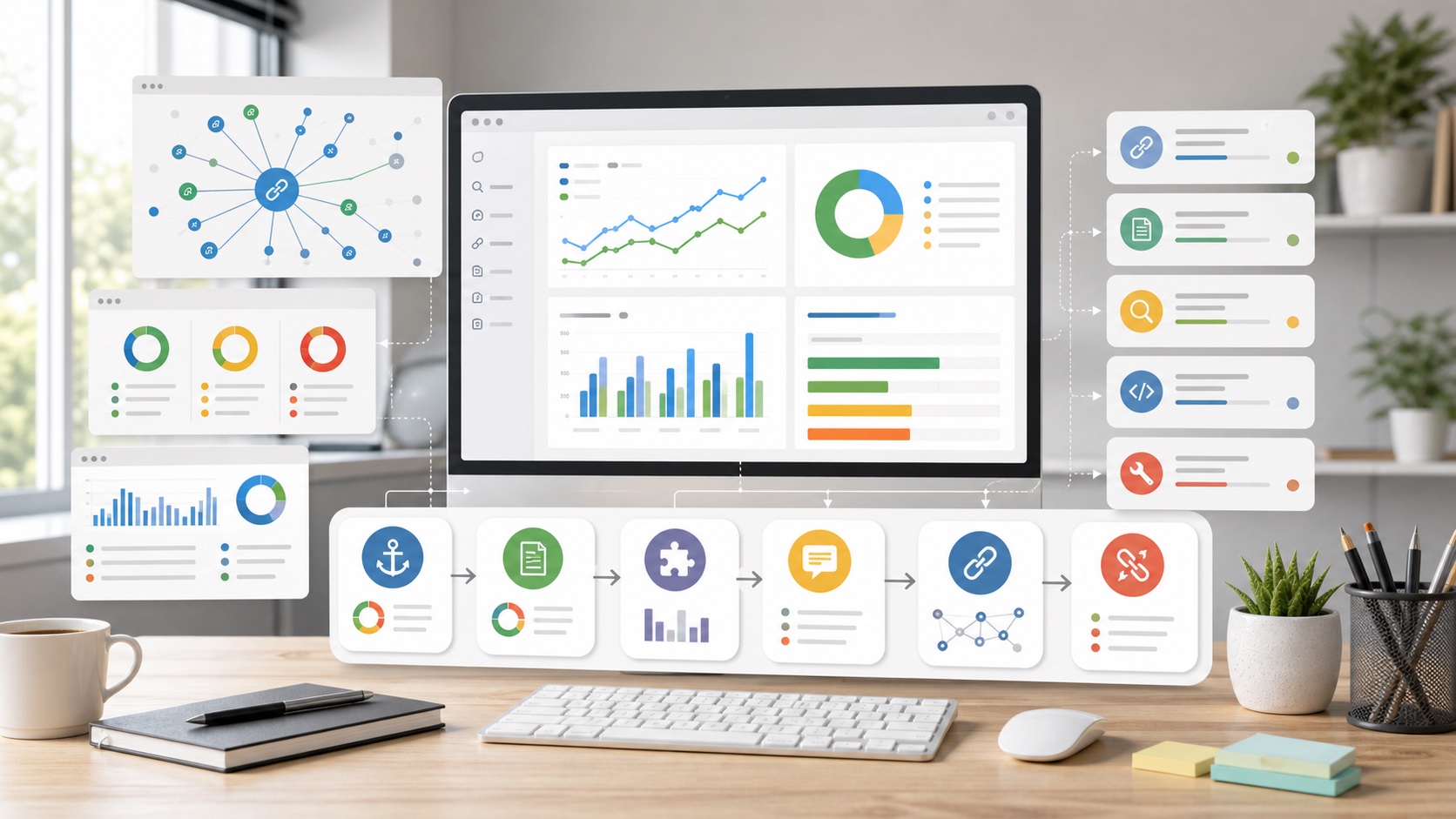 SEO recovery workflow dashboard with audit signals and action priorities